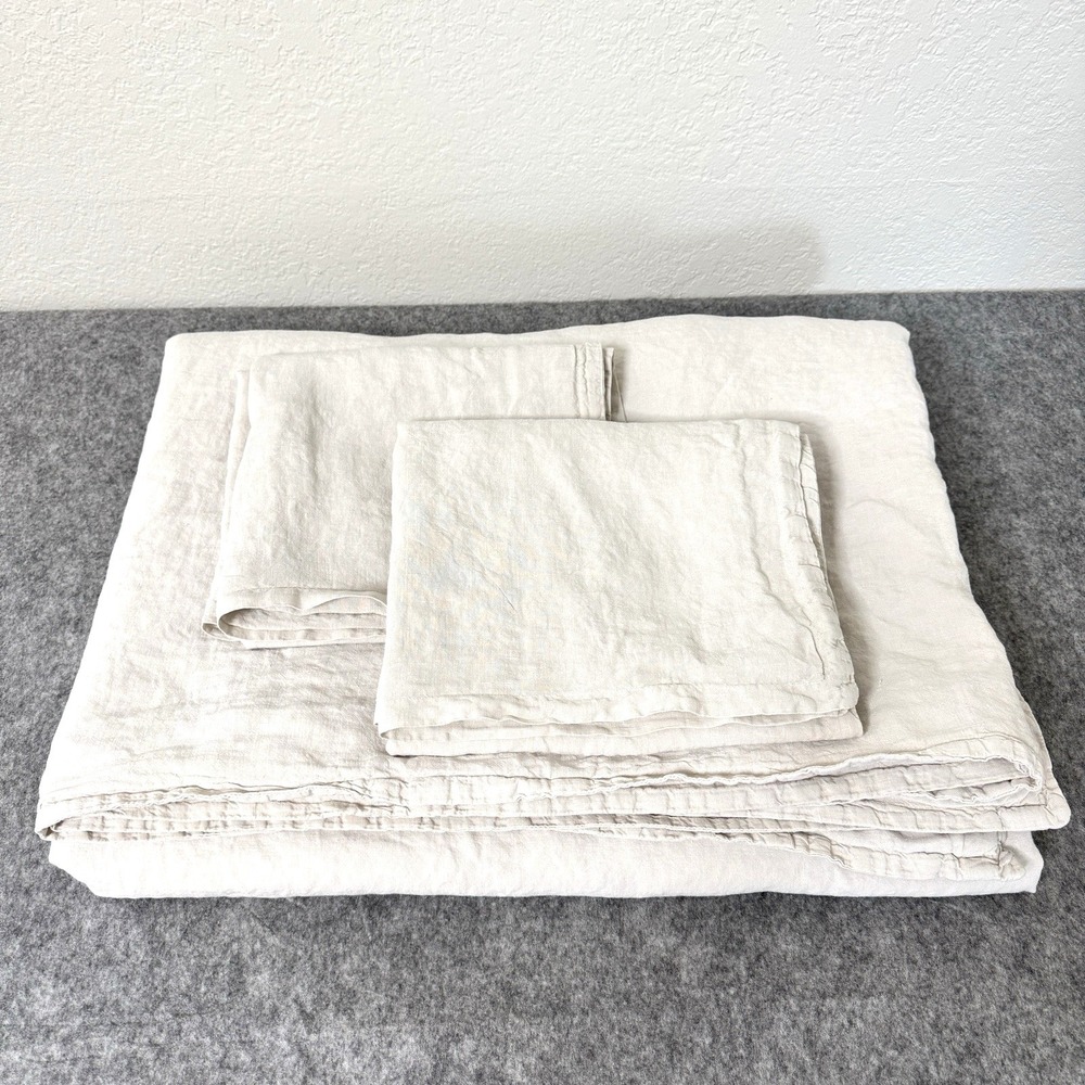 jenni kayne Duvet Cover King Cal King Dusk‎ Ivory Linen 2 Pillow Shams